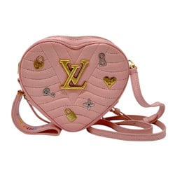 Louis Vuitton LOUIS VUITTON Shoulder Bag New Wave Heart Leather Rose Pomette Women's M53205 z2332