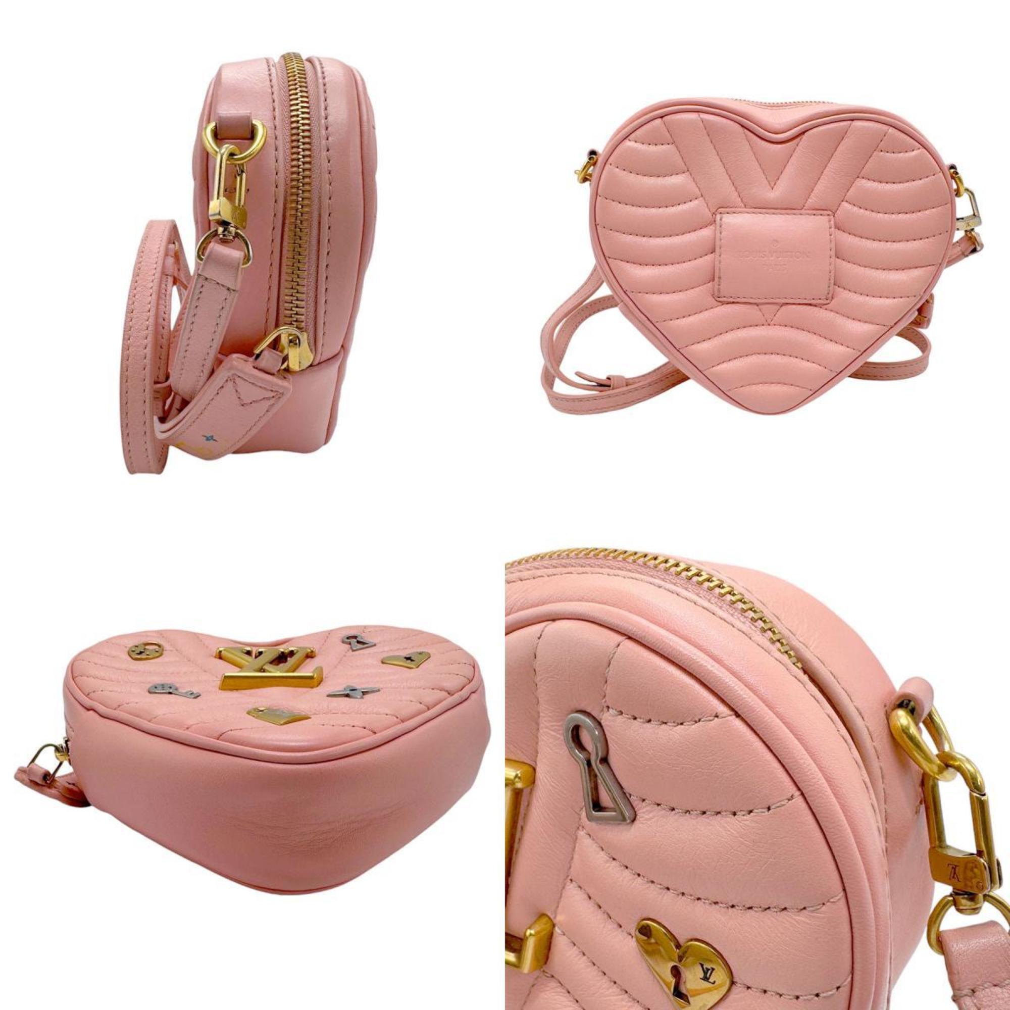 Louis Vuitton LOUIS VUITTON Shoulder Bag New Wave Heart Leather Rose Pomette Women's M53205 z2332