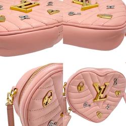 Louis Vuitton LOUIS VUITTON Shoulder Bag New Wave Heart Leather Rose Pomette Women's M53205 z2332