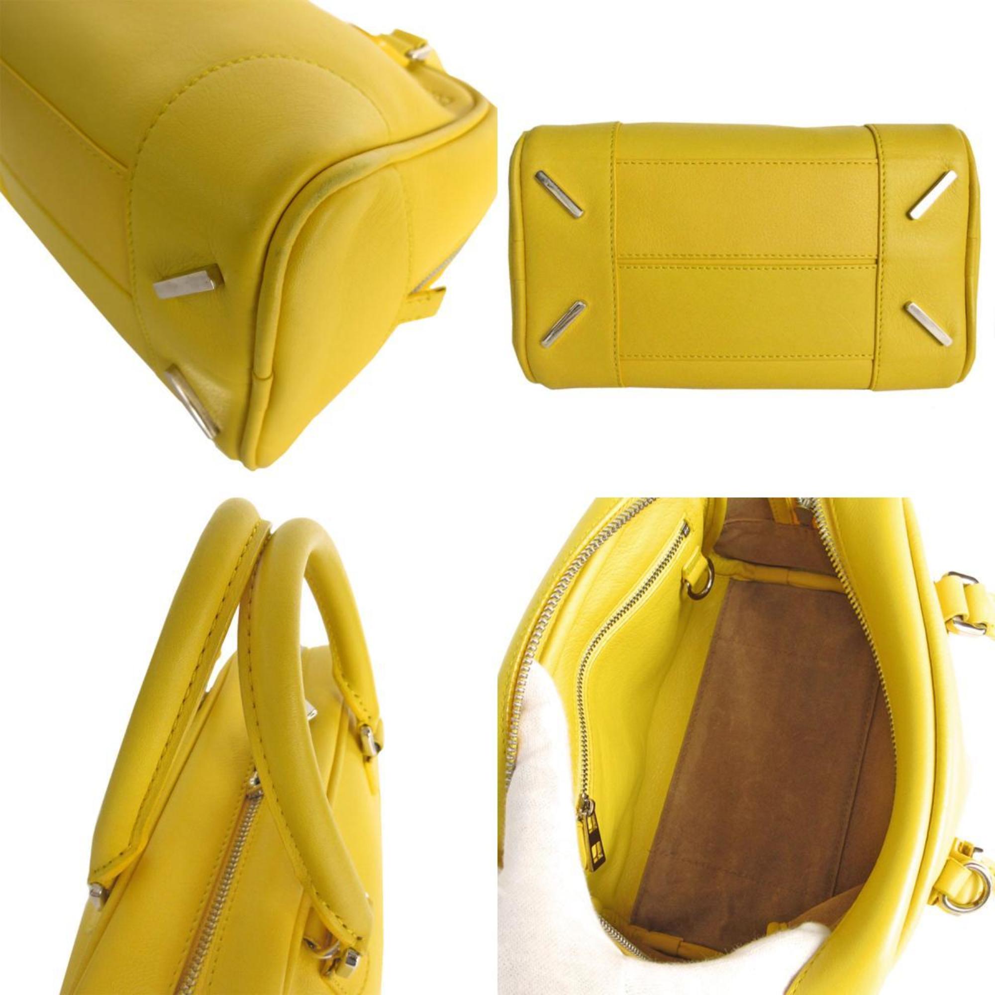 LOEWE handbag shoulder bag Amazona 75 small leather yellow silver ladies s0137a