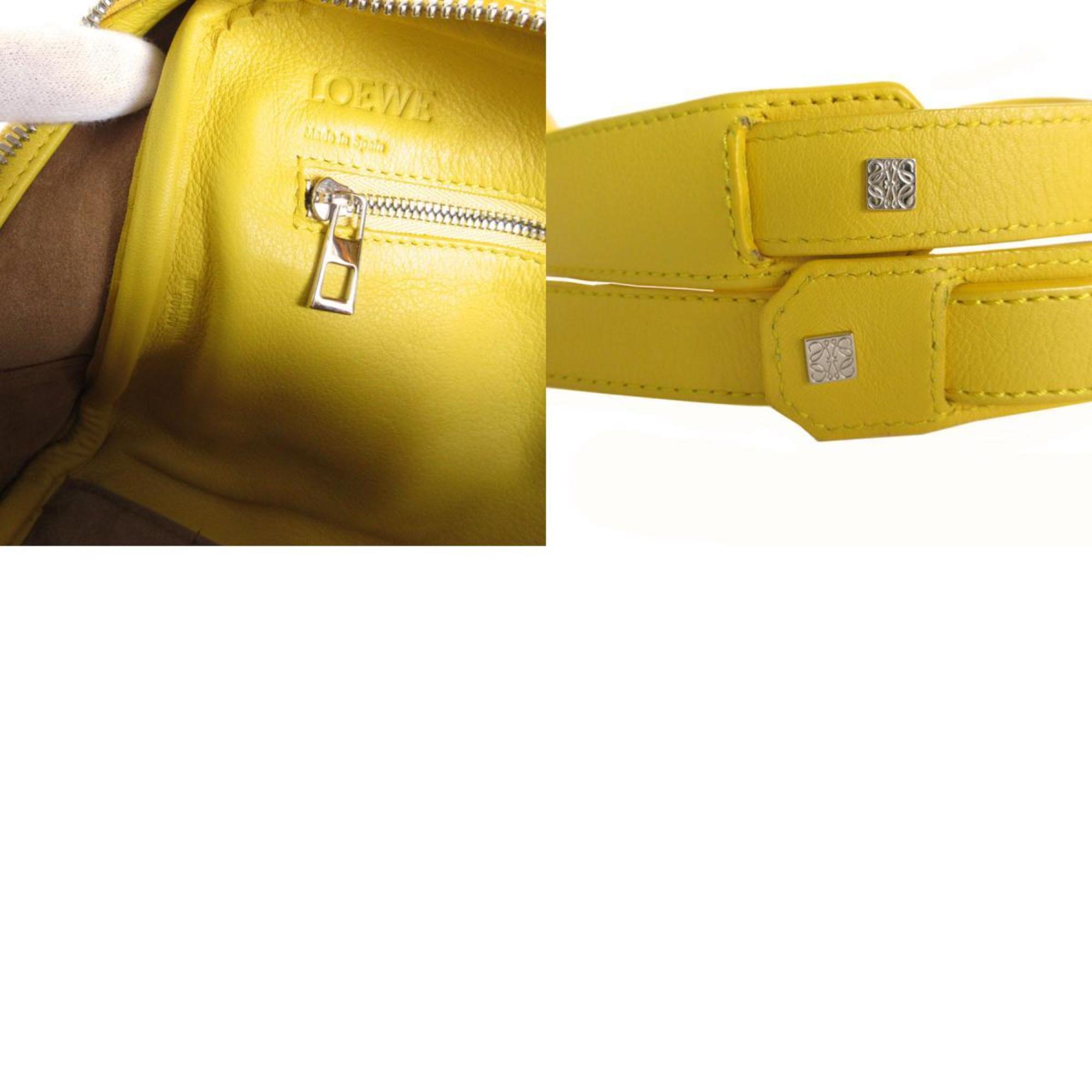 LOEWE handbag shoulder bag Amazona 75 small leather yellow silver ladies s0137a