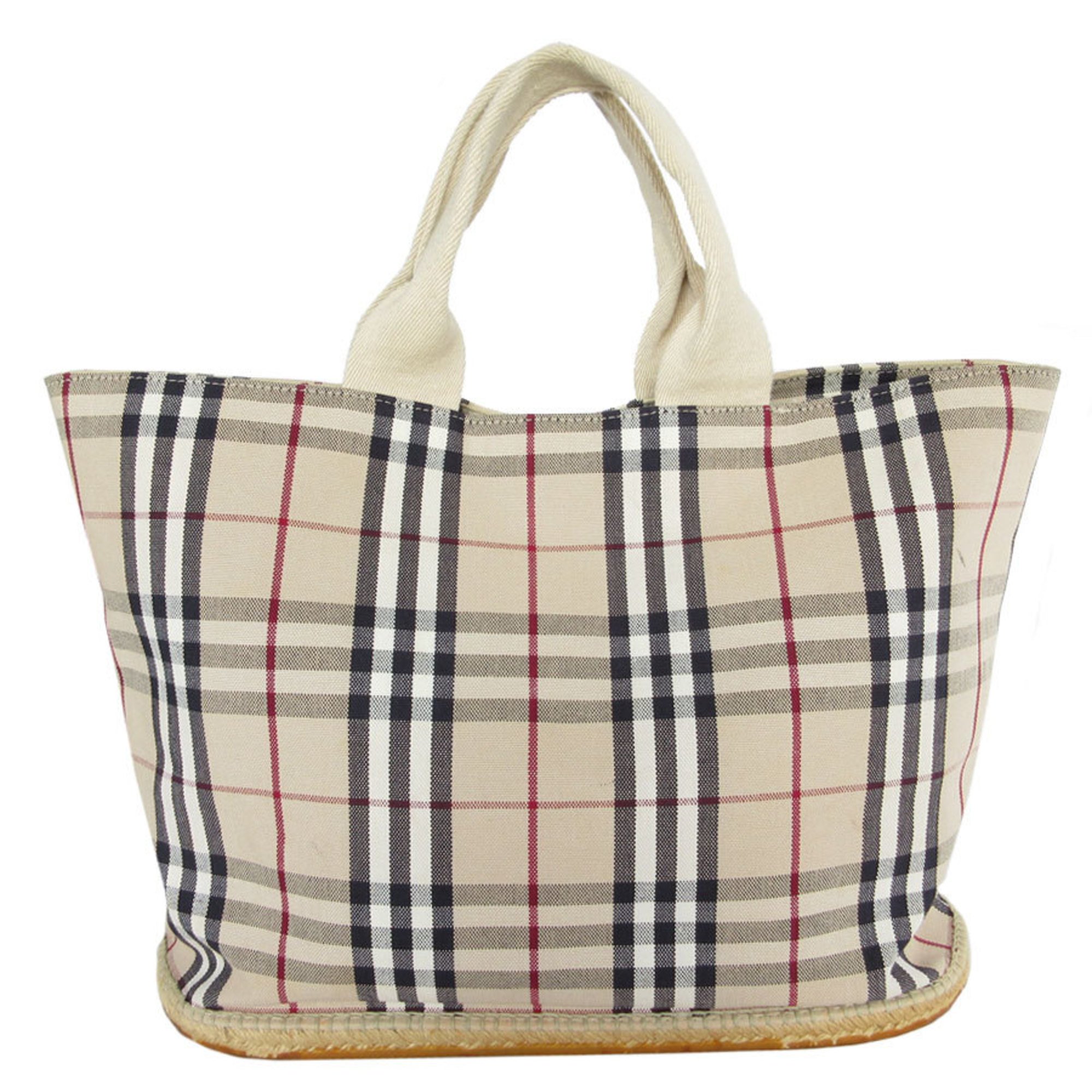 Burberry Handbag Tote Bag Nova Check Canvas Rubber Beige Multicolor Men's Women's s0260