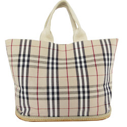 Burberry Handbag Tote Bag Nova Check Canvas Rubber Beige Multicolor Men's Women's s0260