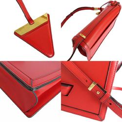 LOEWE shoulder bag Barcelona leather red gold ladies s0150a