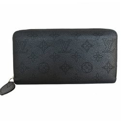 Louis Vuitton LOUIS VUITTON Round Long Wallet Monogram Mahina Zippy Black Silver Women's s0250i