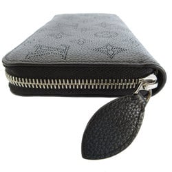 Louis Vuitton LOUIS VUITTON Round Long Wallet Monogram Mahina Zippy Black Silver Women's s0250i