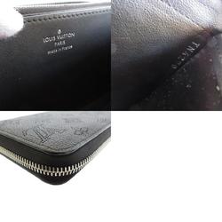 Louis Vuitton LOUIS VUITTON Round Long Wallet Monogram Mahina Zippy Black Silver Women's s0250i