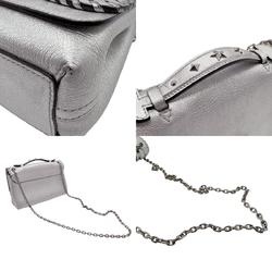 LOUIS VUITTON Handbag Shoulder Bag Valley Chain Leather Silver Women's M43201 z2351