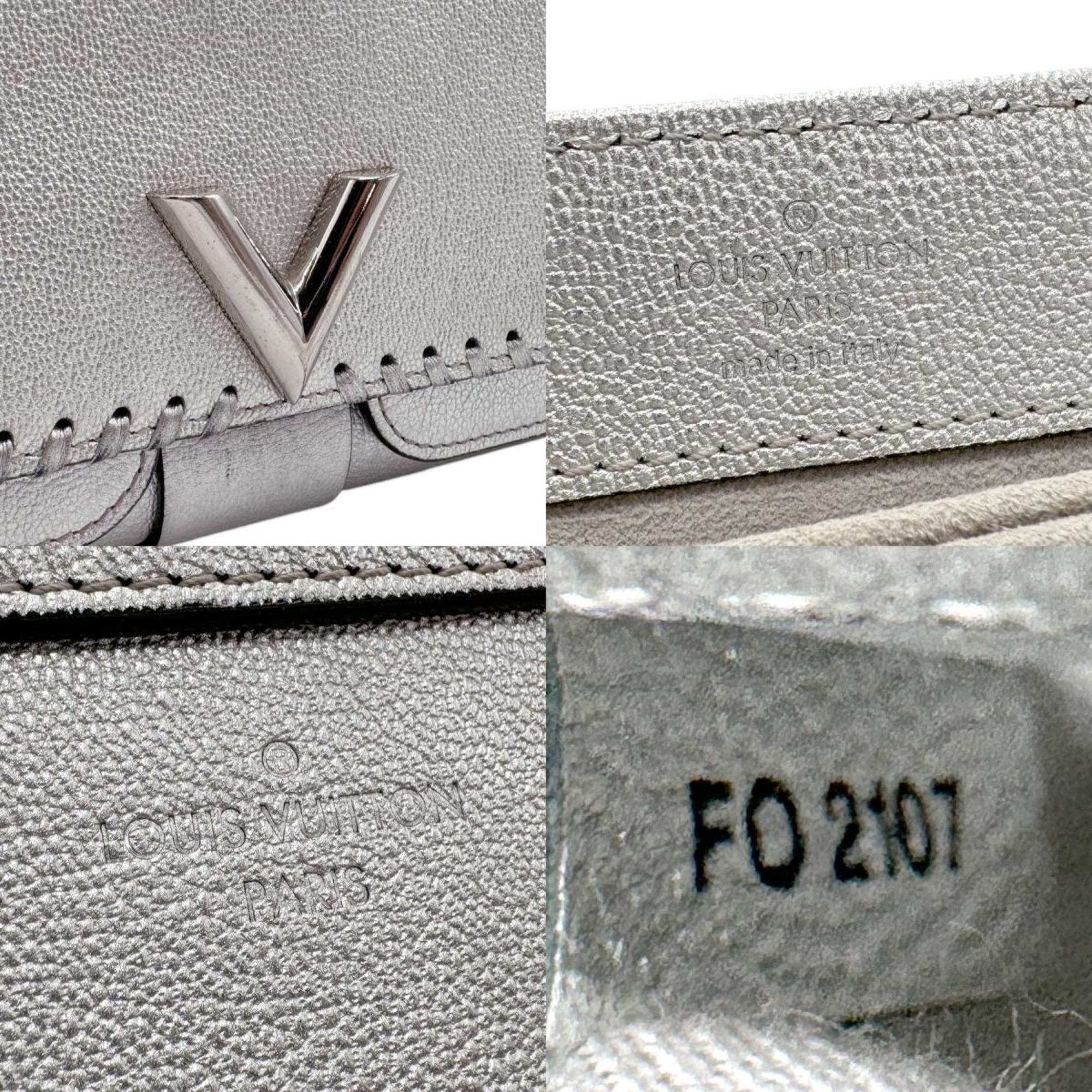 LOUIS VUITTON Handbag Shoulder Bag Valley Chain Leather Silver Women's M43201 z2351