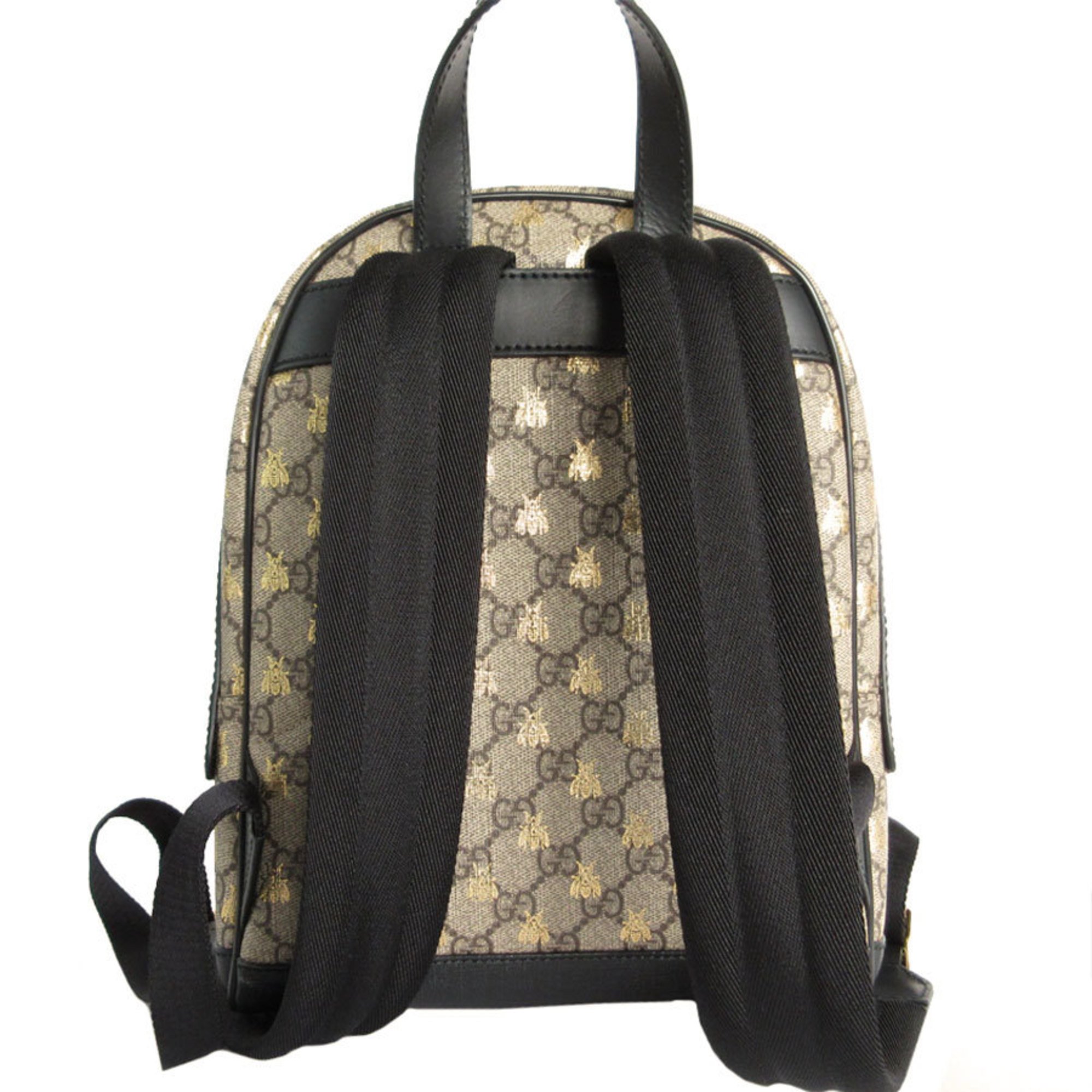 Gucci Backpack GG Supreme Bee Beige Brown Gold Black Women's 427042 s0124g