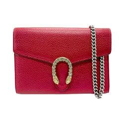 GUCCI Wallet Chain Shoulder Bag Dionysus Leather Red Women's 401231 n0389