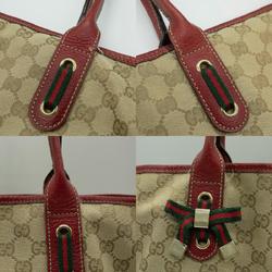 GUCCI Tote Bag GG Canvas Beige Gold Women's 163805 PD372