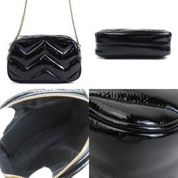 GUCCI GG Marmont Patent Leather Shoulder Bag Black Women's 802448 99967i