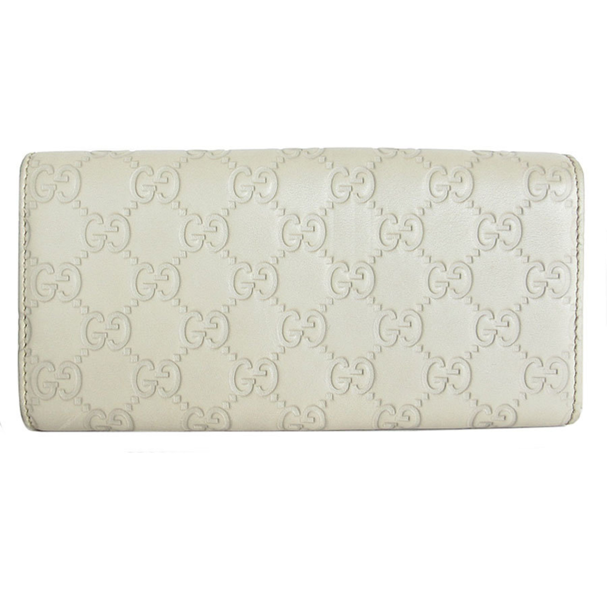 GUCCI Bi-fold long wallet Guccissima leather ivory light gold ladies 204836 s0212f