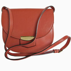 CELINE Trotter Shoulder Bag Small Leather Orange Brown Gold Women's s0173f