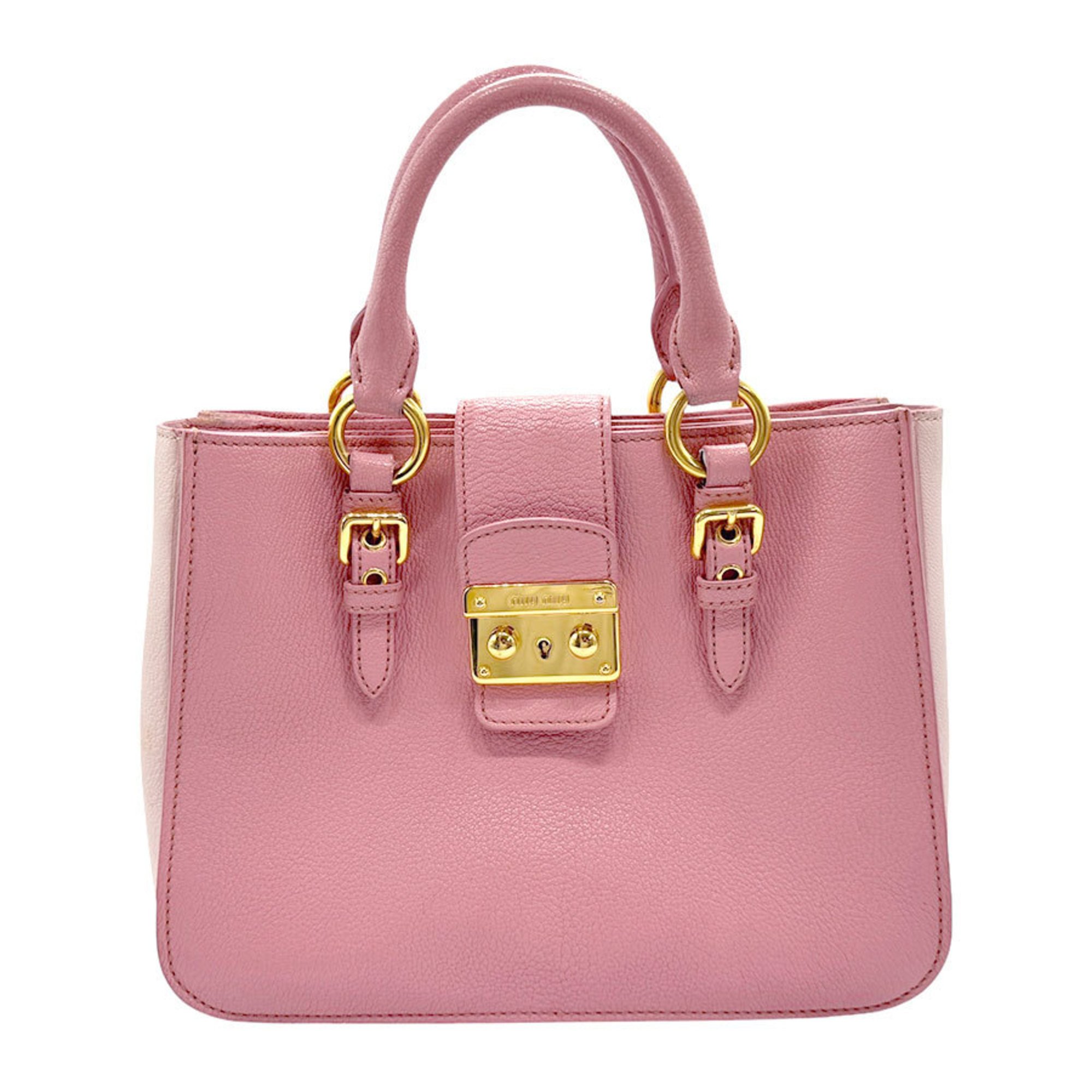 Miu Miu Miu handbag shoulder bag leather pink ladies RN799C z2399