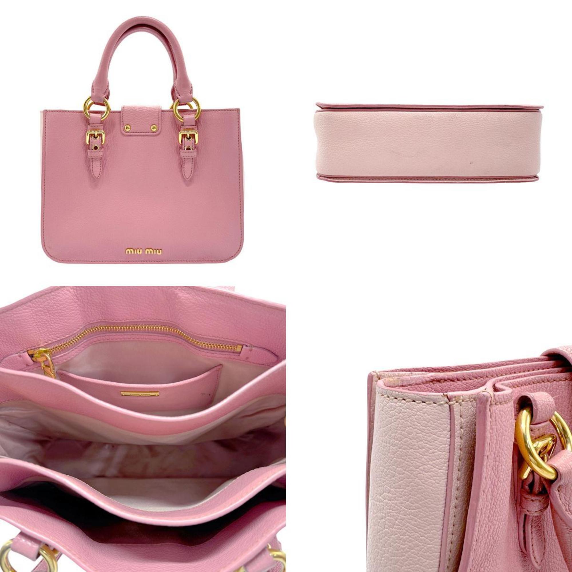 Miu Miu Miu handbag shoulder bag leather pink ladies RN799C z2399