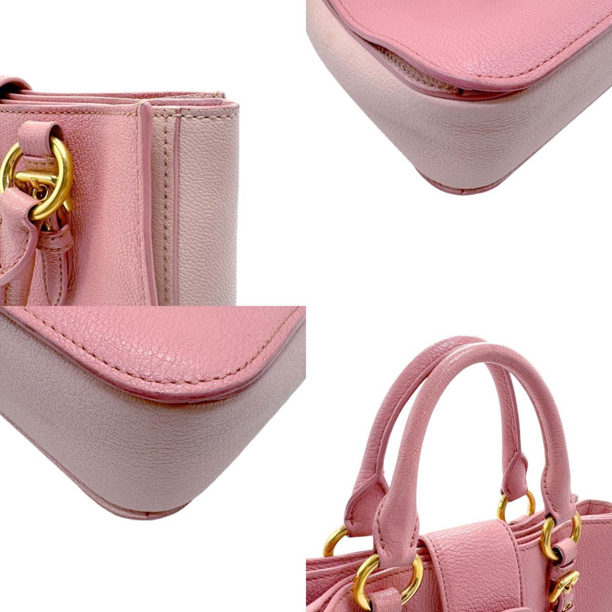 Miu Miu Miu handbag shoulder bag leather pink ladies RN799C z2399