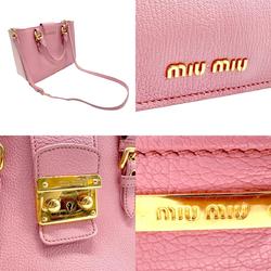 Miu Miu Miu handbag shoulder bag leather pink ladies RN799C z2399