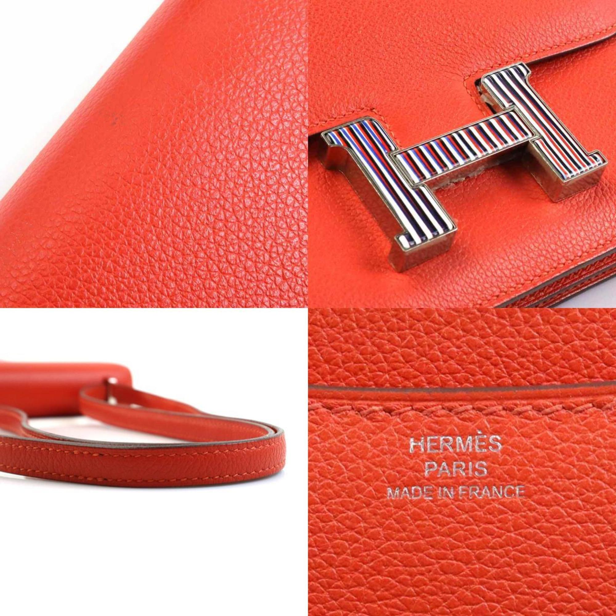 Hermes HERMES Shoulder Bag Constance 3 Optical Evercolor Capucines Silver Women's e59180a