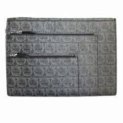 Salvatore Ferragamo Clutch Bag Gancini Dark Gray Silver Men's s0202a