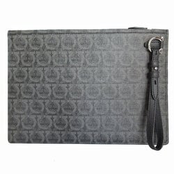 Salvatore Ferragamo Clutch Bag Gancini Dark Gray Silver Men's s0202a