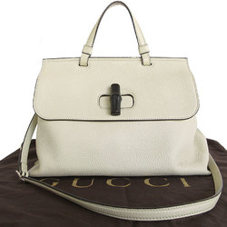 GUCCI Handbag Shoulder Bag Bamboo Leather Ivory Women's 392013 s0060j