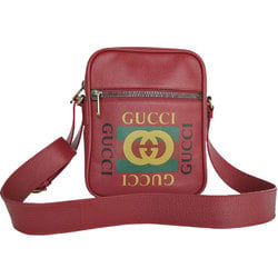 GUCCI Shoulder Bag Leather Dark Red Gold Men's 523591 s0263a