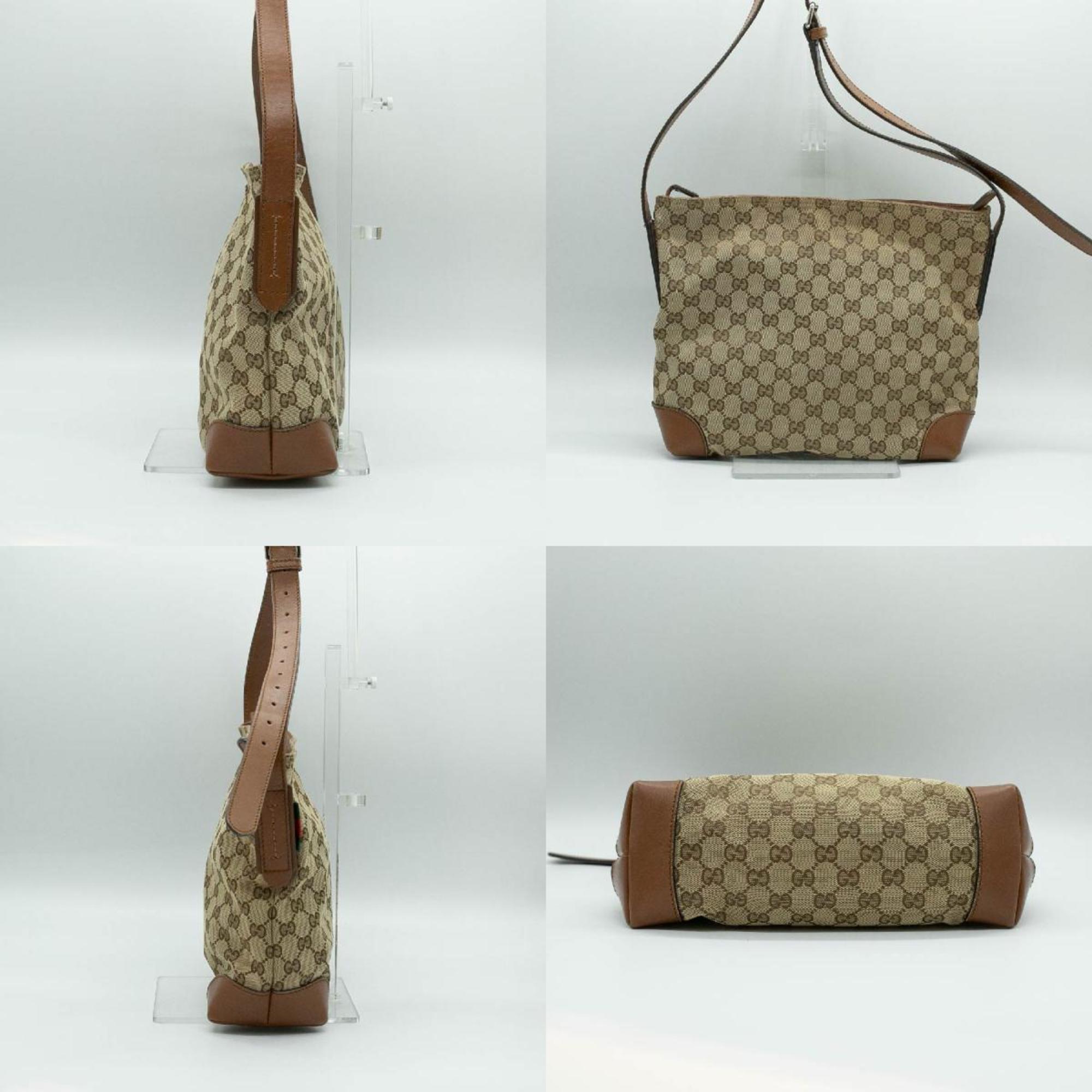 GUCCI Shoulder Bag GG Canvas Beige Women's PD381