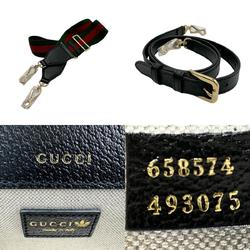 GUCCI shoulder bag x adidas leather black white gold men women 658574 n0385