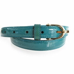 GUCCI Belt Micro Guccissima Patent Leather Blue Green Light Gold Women's 309900 s0189a