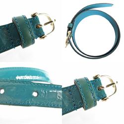 GUCCI Belt Micro Guccissima Patent Leather Blue Green Light Gold Women's 309900 s0189a