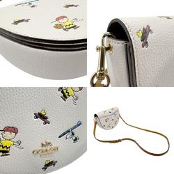 COACH shoulder bag, Peanuts collaboration, Snoopy, leather, ivory, women's, z2344