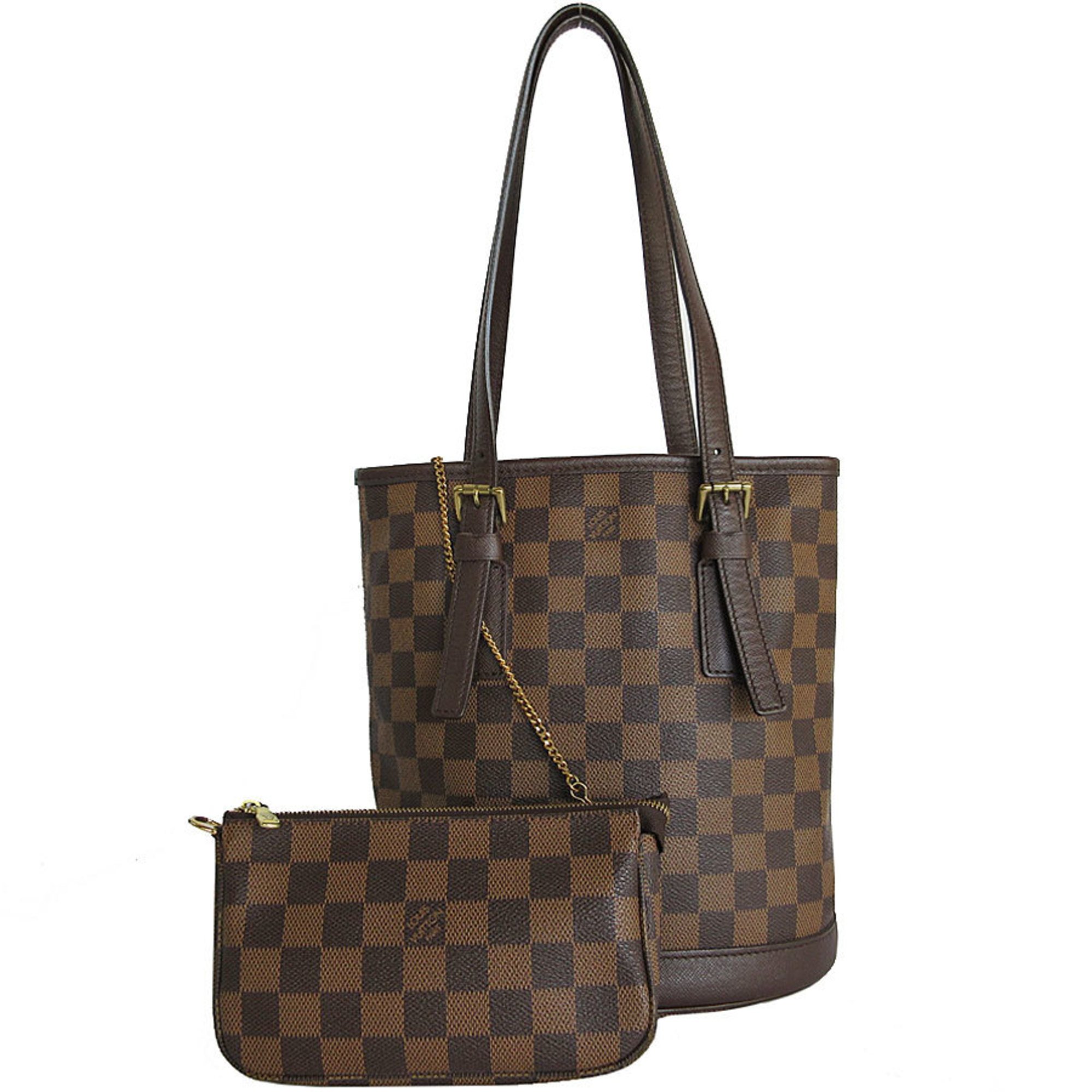 Louis Vuitton LOUIS VUITTON Shoulder Bag Damier Marais Canvas Brown Gold Women's N42240 s0138f