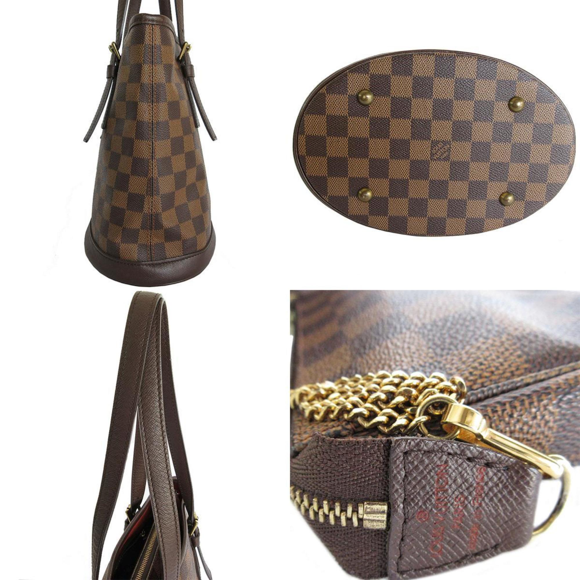 Louis Vuitton LOUIS VUITTON Shoulder Bag Damier Marais Canvas Brown Gold Women's N42240 s0138f