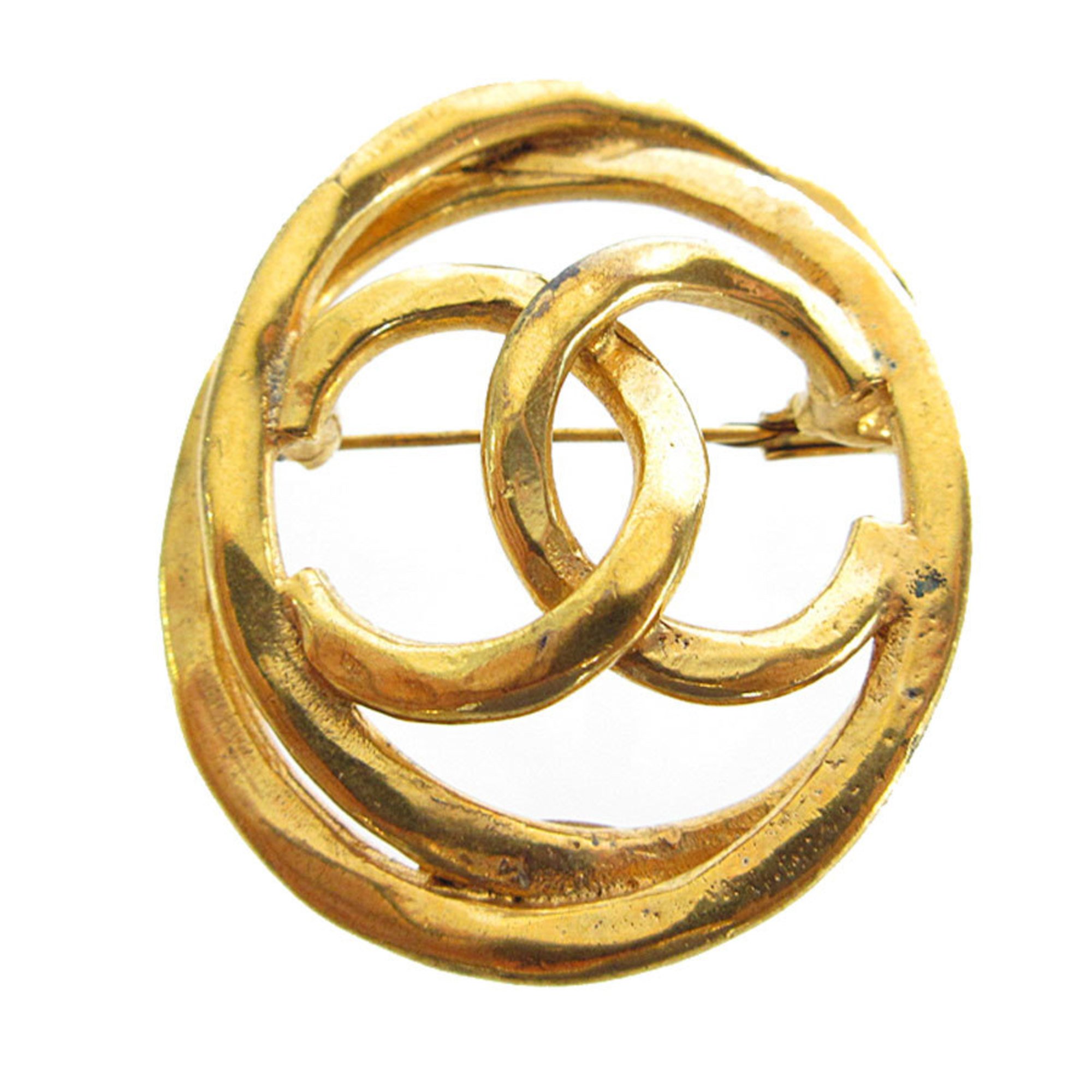 CHANEL Brooch Coco Mark Metal Gold Women's s0222i