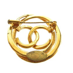 CHANEL Brooch Coco Mark Metal Gold Women's s0222i