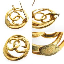 CHANEL Brooch Coco Mark Metal Gold Women's s0222i