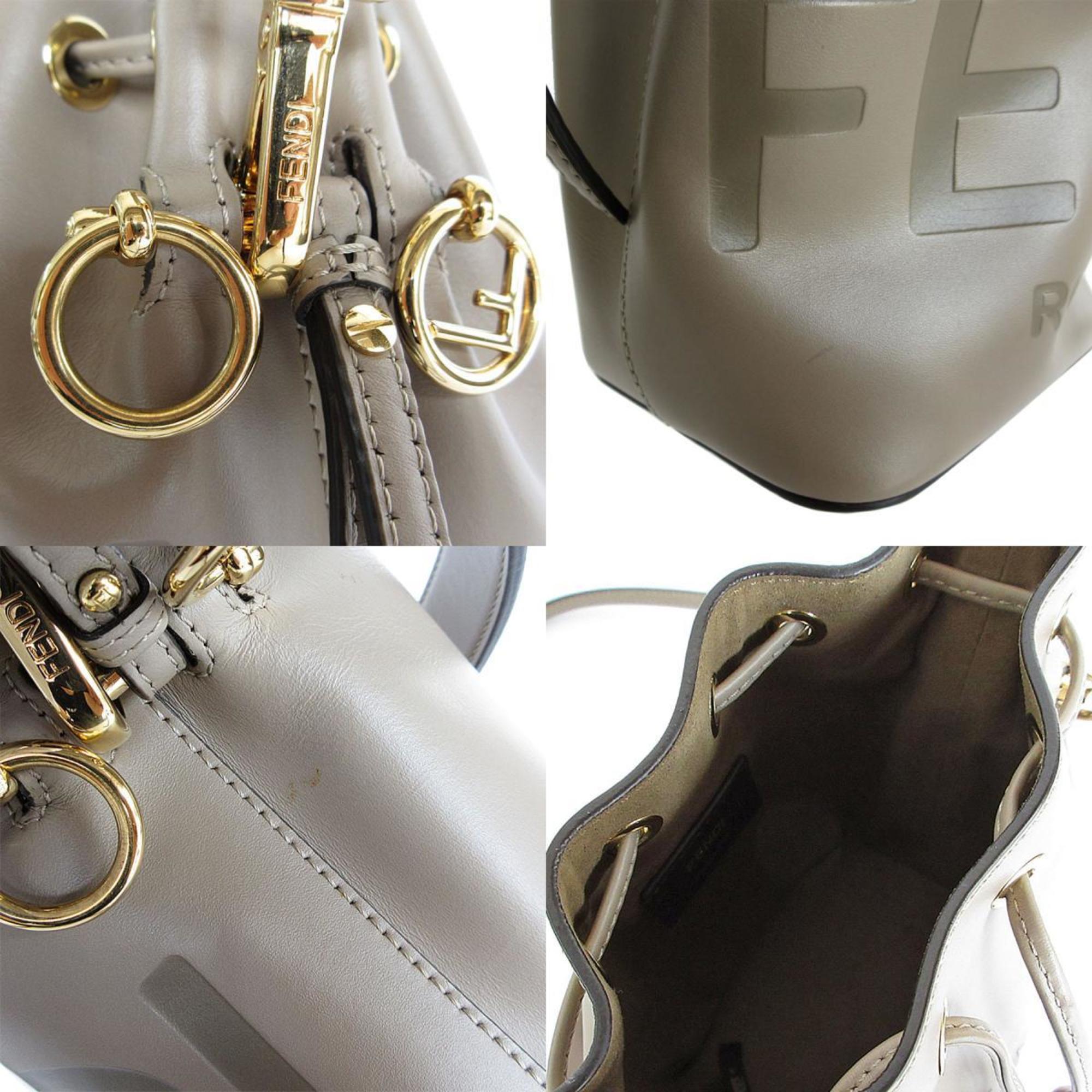 FENDI handbag shoulder bag Mon Tresor leather beige gold ladies s0035j