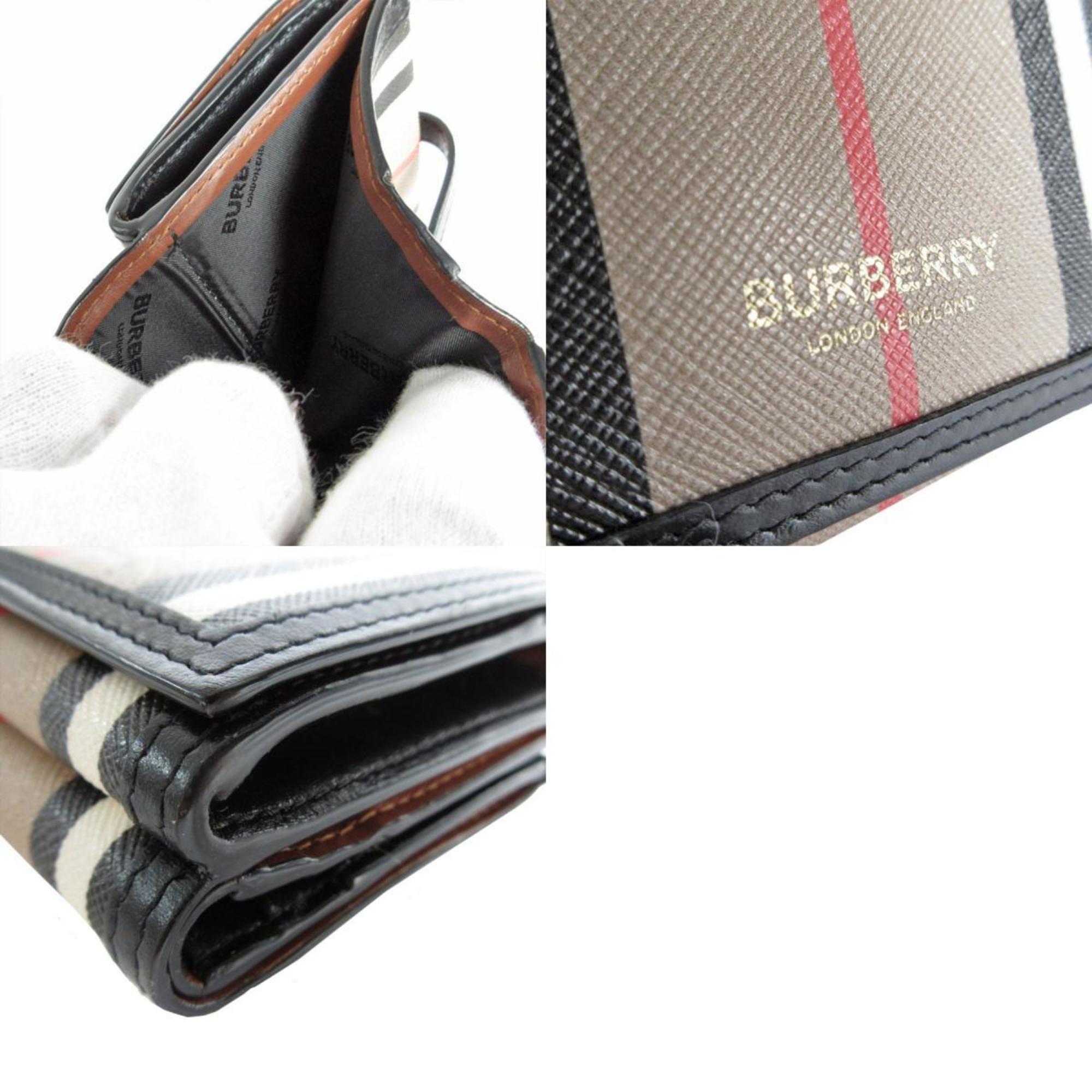 Burberry Bi-fold Wallet Beige Black Women's s0126g