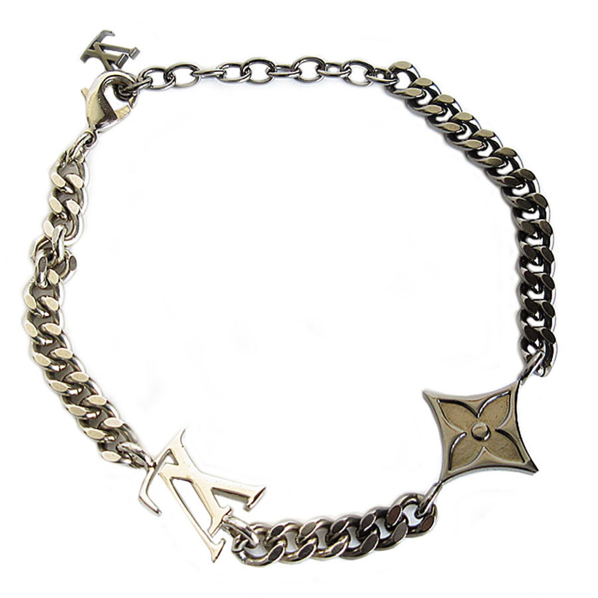 LOUIS VUITTON Bracelet LV Instinct Metal Silver Black Men's Women's M00508 s0164g