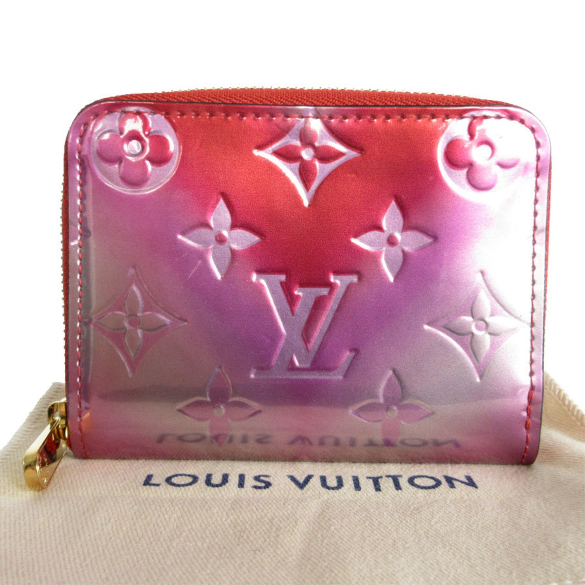 Louis Vuitton LOUIS VUITTON Wallets and coin cases Monogram Vernis Zippy Coin Purse Patent leather Red Pink Silver Gold Women's M90523 s0134g