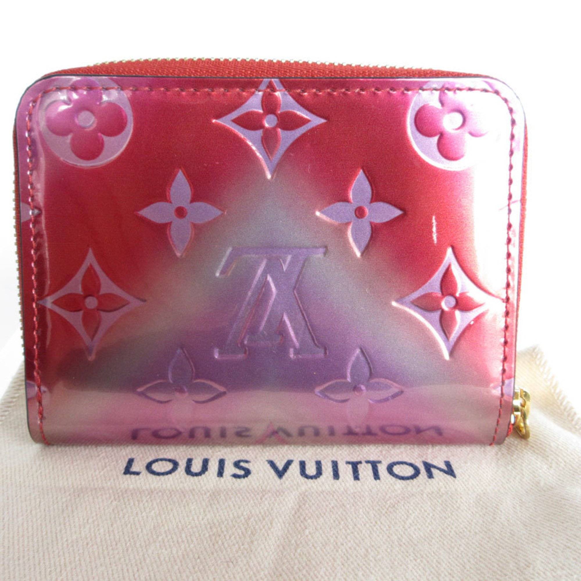 Louis Vuitton LOUIS VUITTON Wallets and coin cases Monogram Vernis Zippy Coin Purse Patent leather Red Pink Silver Gold Women's M90523 s0134g