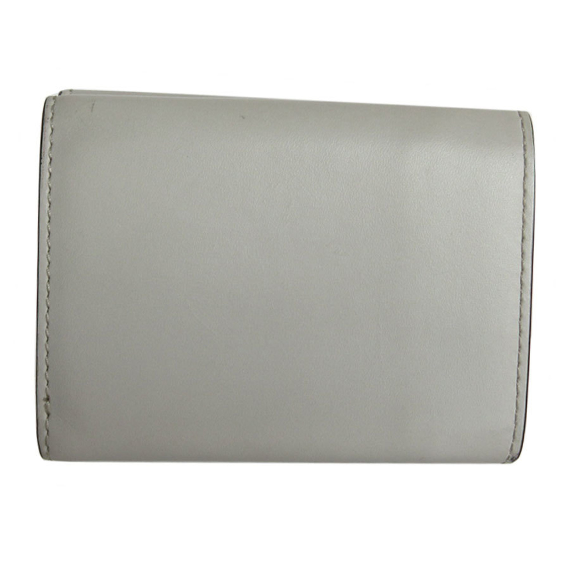 FENDI Tri-fold wallet Compact Leather Light gray Women's s0154f