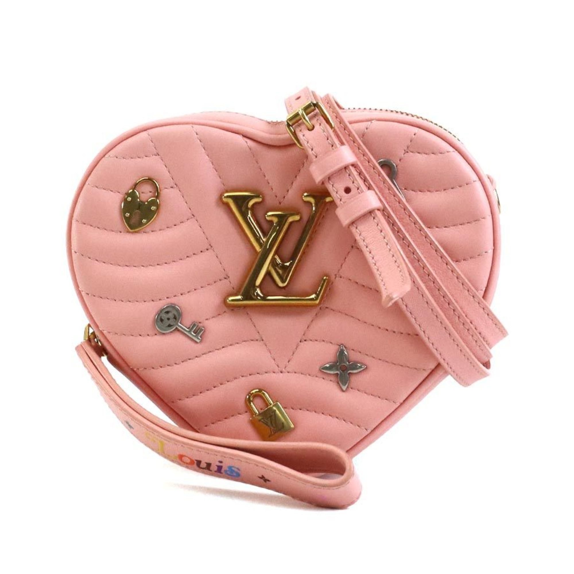 Louis Vuitton LOUIS VUITTON Shoulder Bag New Wave Heart Leather Rose Pomette Women's M53205 99968i