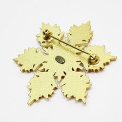 CHANEL Brooch Snowflake Coco Mark Metal Enamel Gold Off-White Women's w0759j