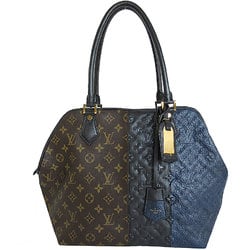 Louis Vuitton LOUIS VUITTON Shoulder Bag Monogram Block Stote Canvas Leather Black Brown Navy Women's M40504 s0056a