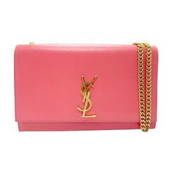 Saint Laurent Kate Shoulder Bag Leather Pink Women's 364021 z2406