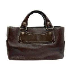 CELINE Handbag Boogie Bag Leather Dark Brown Silver Women's z2335