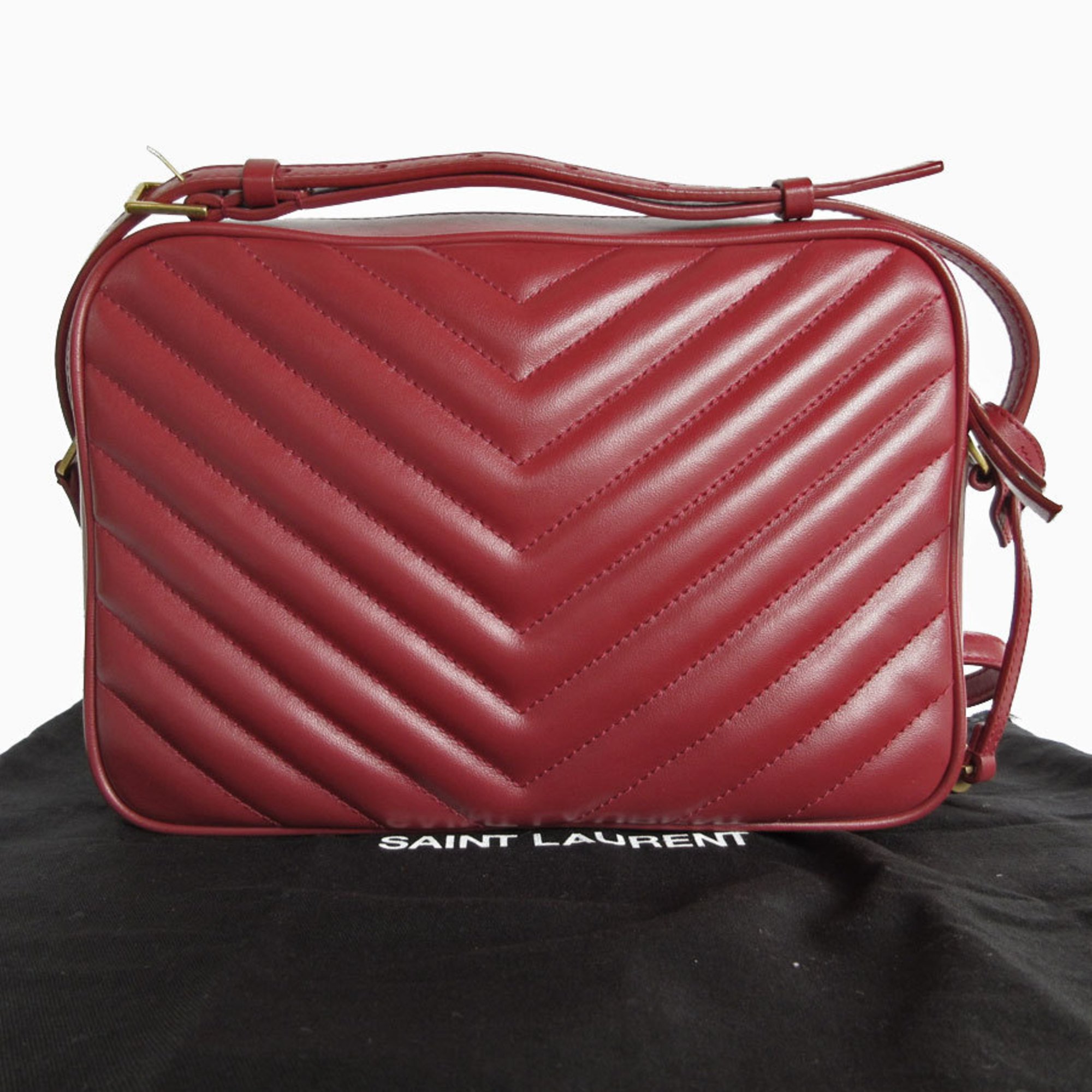 Saint Laurent shoulder bag Lou leather dark red gold women's s0175f